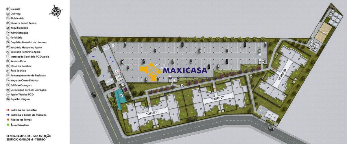 Apartamento, Pampulha, 3 Quartos, 2 Vagas, 1 Suíte