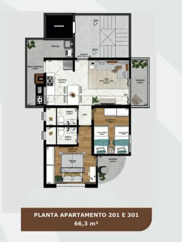 Apartamento, Itapoã, 2 Quartos, 1 Vaga, 1 Suíte