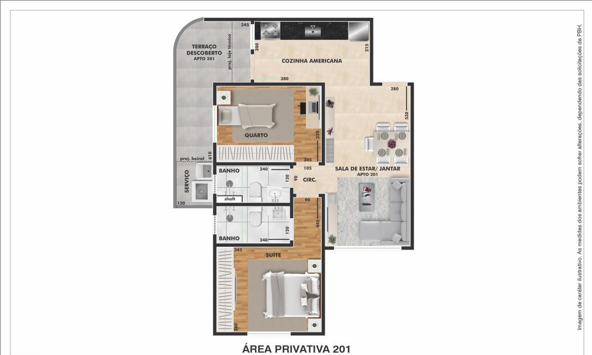 Apartamento, Santa Terezinha, 2 Quartos, 2 Vagas, 1 Suíte