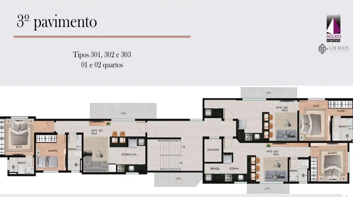 Apartamento, Cruzeiro, 2 Quartos, 1 Vaga, 1 Suíte