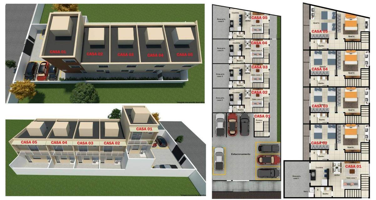 Casa, Novo Centro, 2 Quartos, 2 Vagas