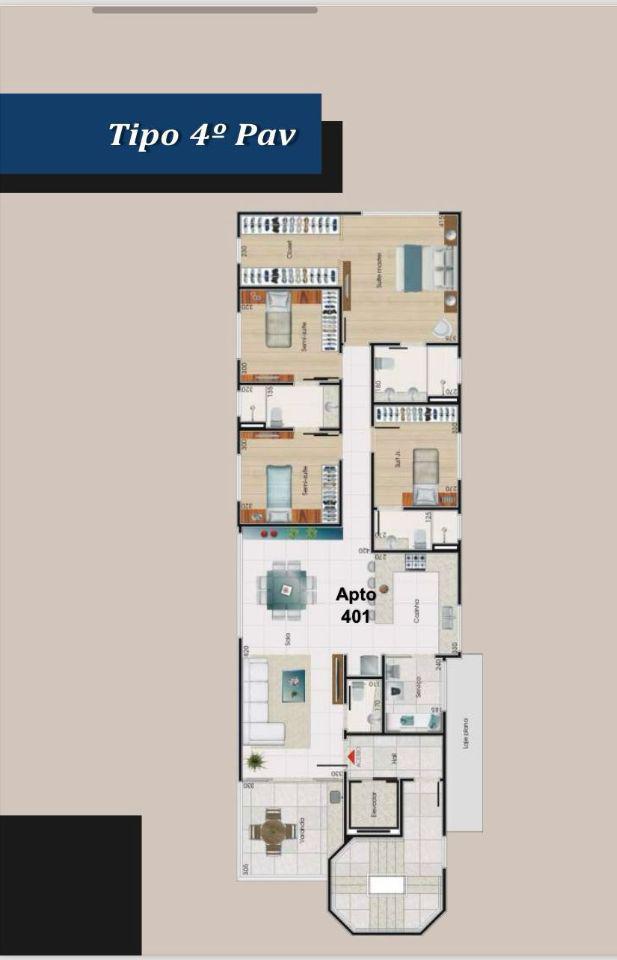 Apartamento, Jaraguá, 4 Quartos, 3 Vagas, 4 Suítes