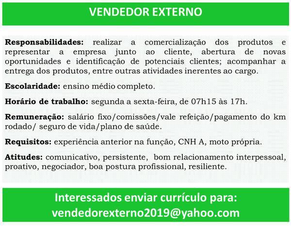 Vendedor Externo Com Moto