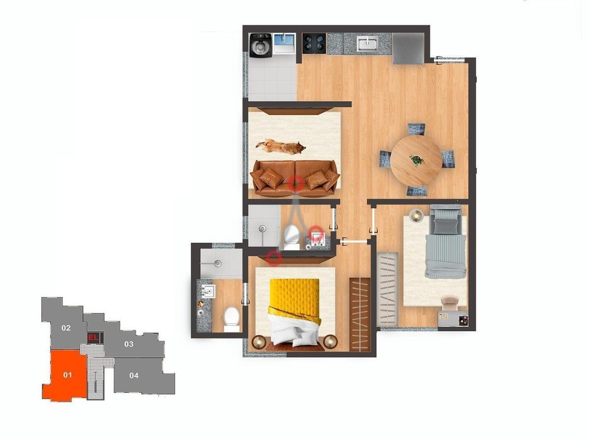 Apartamento, Vila Nova Vista, 2 Quartos, 1 Vaga, 1 Suíte