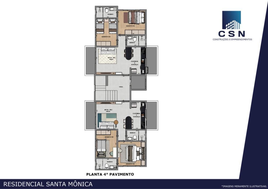 Apartamento, Santa Branca, 2 Quartos, 1 Vaga, 1 Suíte