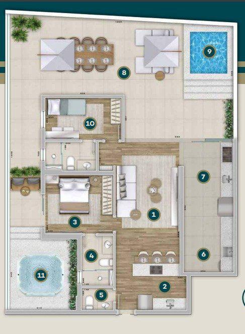 Apartamento, Estoril, 2 Quartos, 2 Vagas, 1 Suíte