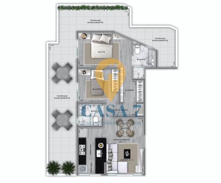 Apartamento, Lourdes, 3 Quartos, 0 Vaga, 1 Suíte