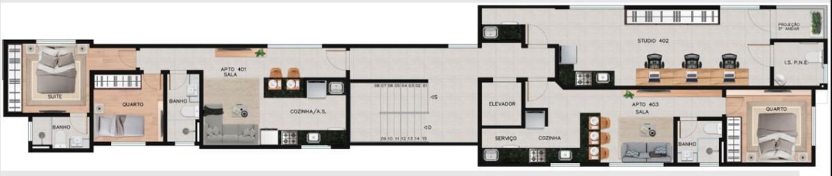 Apartamento, Anchieta, 1 Quarto, 1 Vaga, 1 Suíte