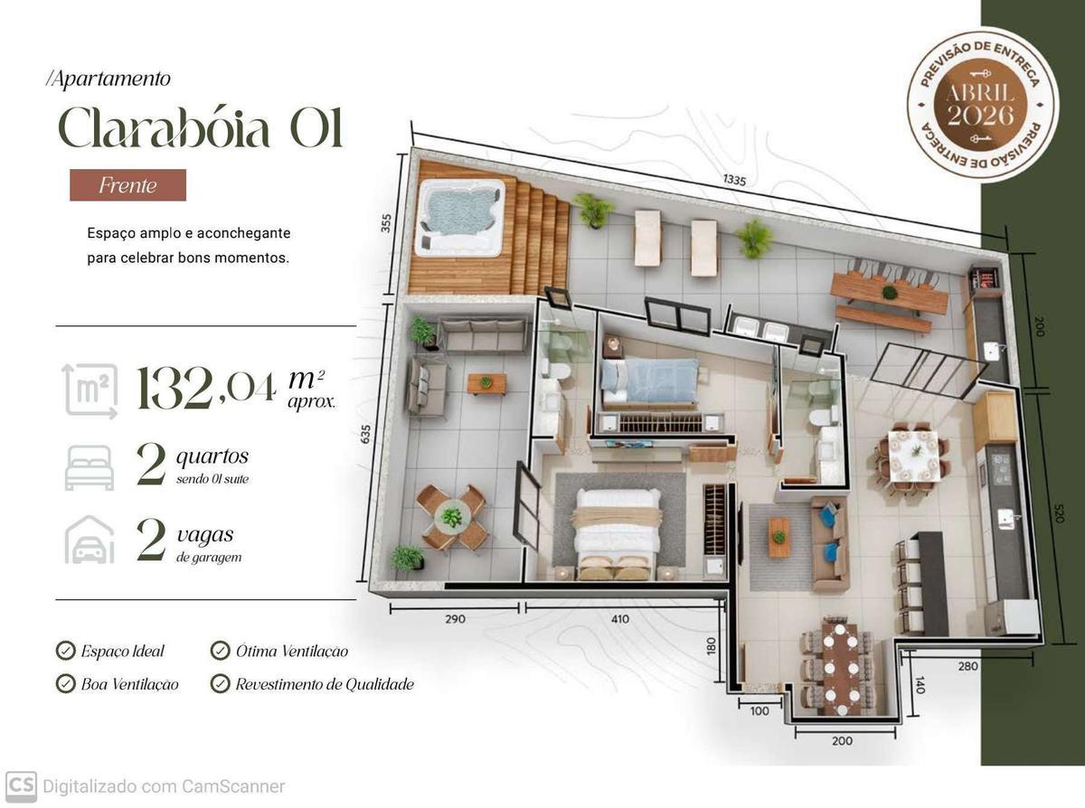 Apartamento, Iguaçu, 2 Quartos, 1 Vaga, 1 Suíte