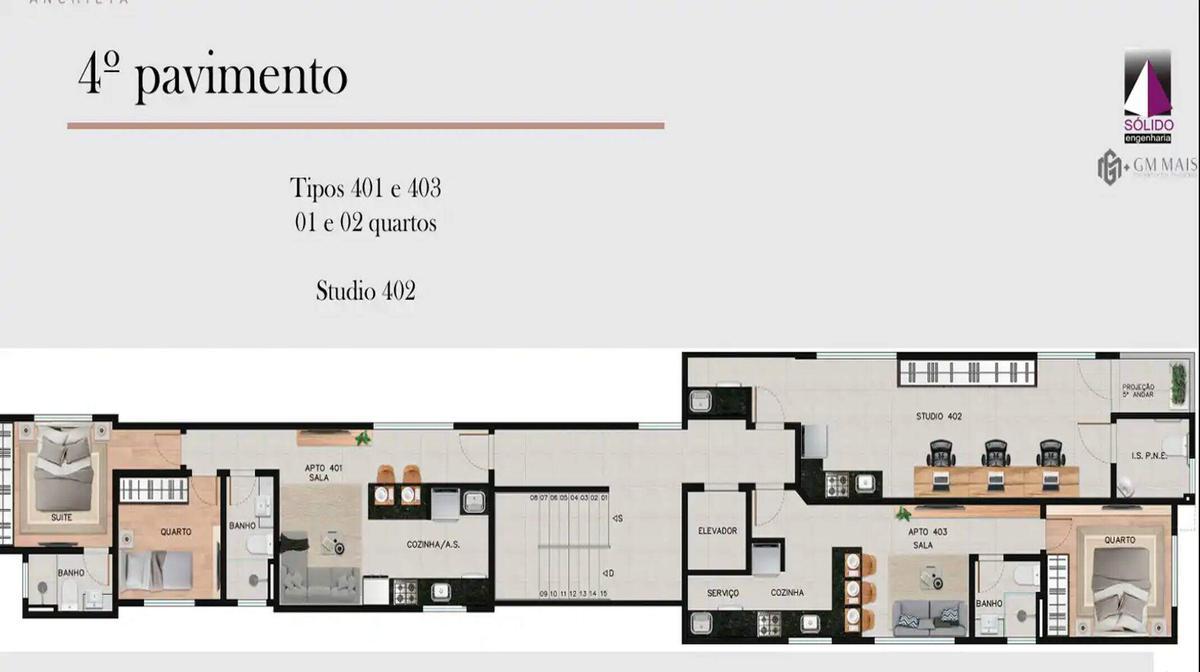 Apartamento, Cruzeiro, 2 Quartos, 1 Vaga, 1 Suíte