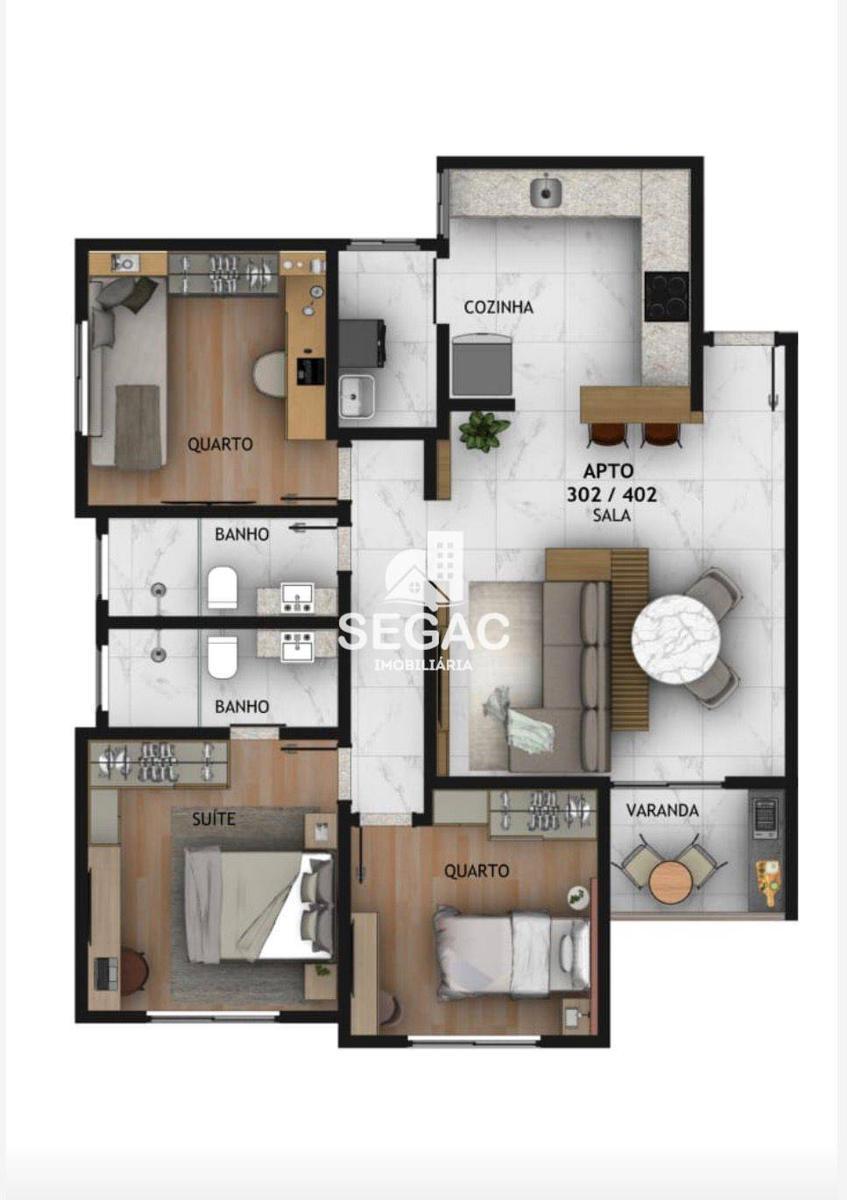 Apartamento, Eldorado, 3 Quartos, 2 Vagas, 1 Suíte