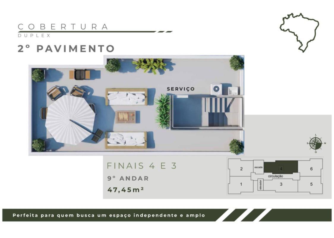 Cobertura, Jardim Leblon, 2 Quartos, 2 Vagas