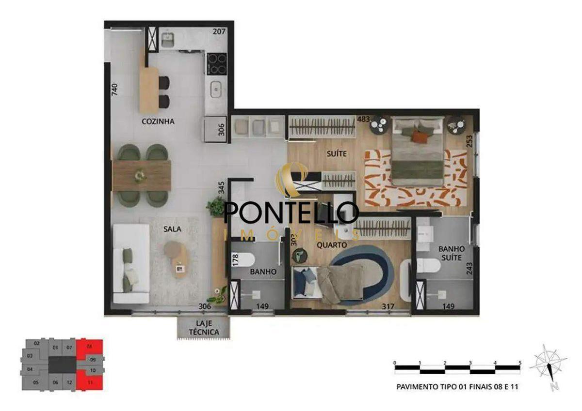 Apartamento, Savassi, 1 Quarto, 0 Vaga