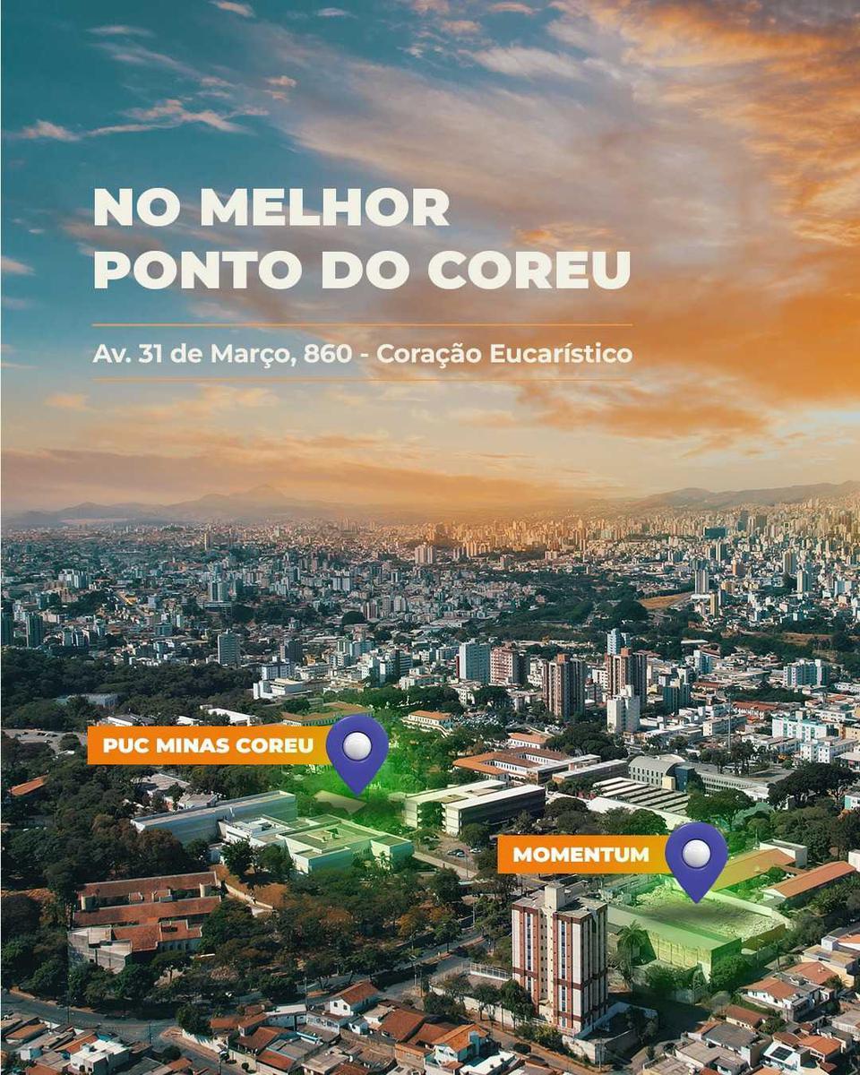 Apartamento, Coração Eucarístico, 2 Quartos, 1 Vaga