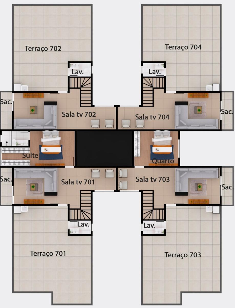 Cobertura, Santa Cruz Industrial, 3 Quartos, 2 Vagas, 1 Suíte