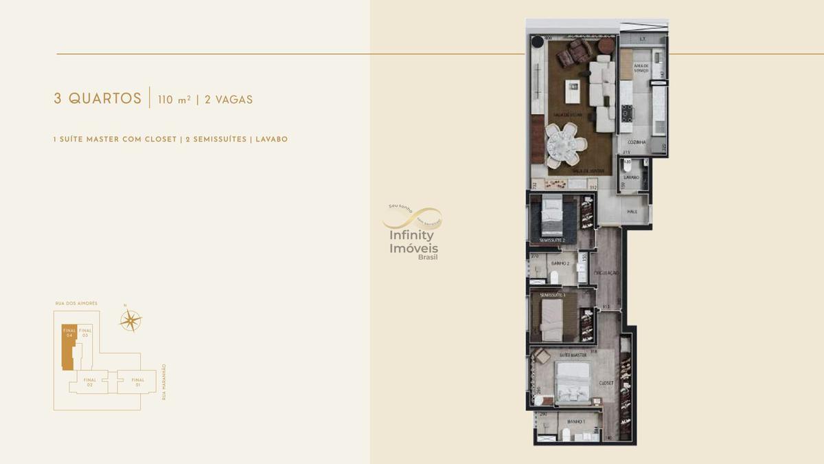 Apartamento, Funcionários, 4 Quartos