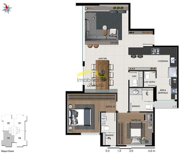 Apartamento, Santo Agostinho, 3 Quartos, 2 Vagas, 2 Suítes