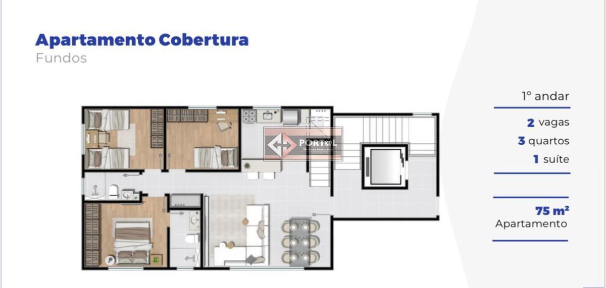 Cobertura, Santa Inês, 3 Quartos, 2 Vagas, 1 Suíte