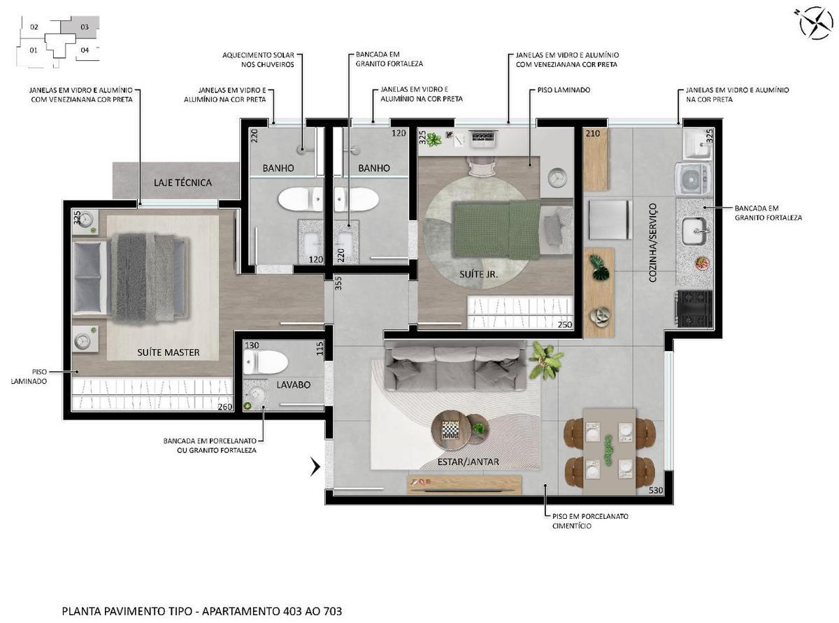 Apartamento, União, 3 Quartos, 2 Vagas, 1 Suíte