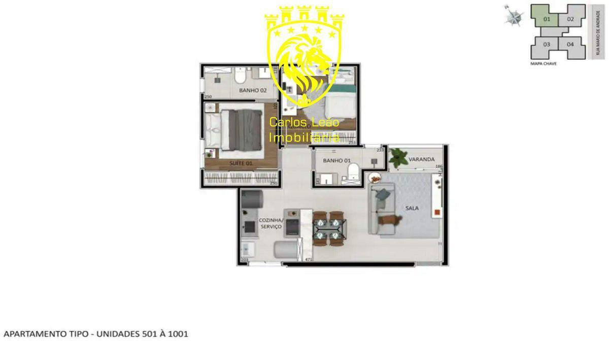 Apartamento, Santa Branca, 2 Quartos, 1 Vaga, 1 Suíte