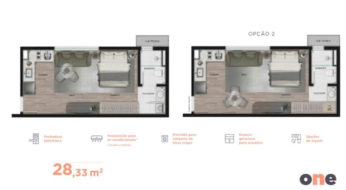 Apartamento, Centro, 2 Quartos, 0 Vaga, 1 Suíte