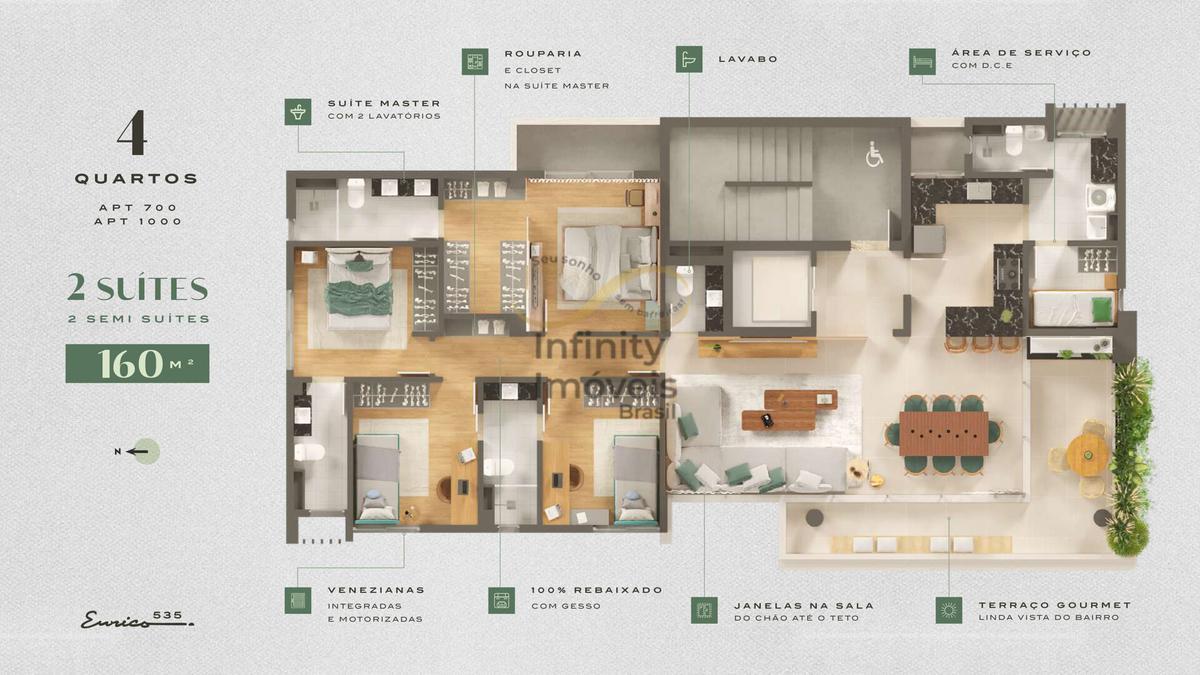 Apartamento, Santo Antônio, 4 Quartos
