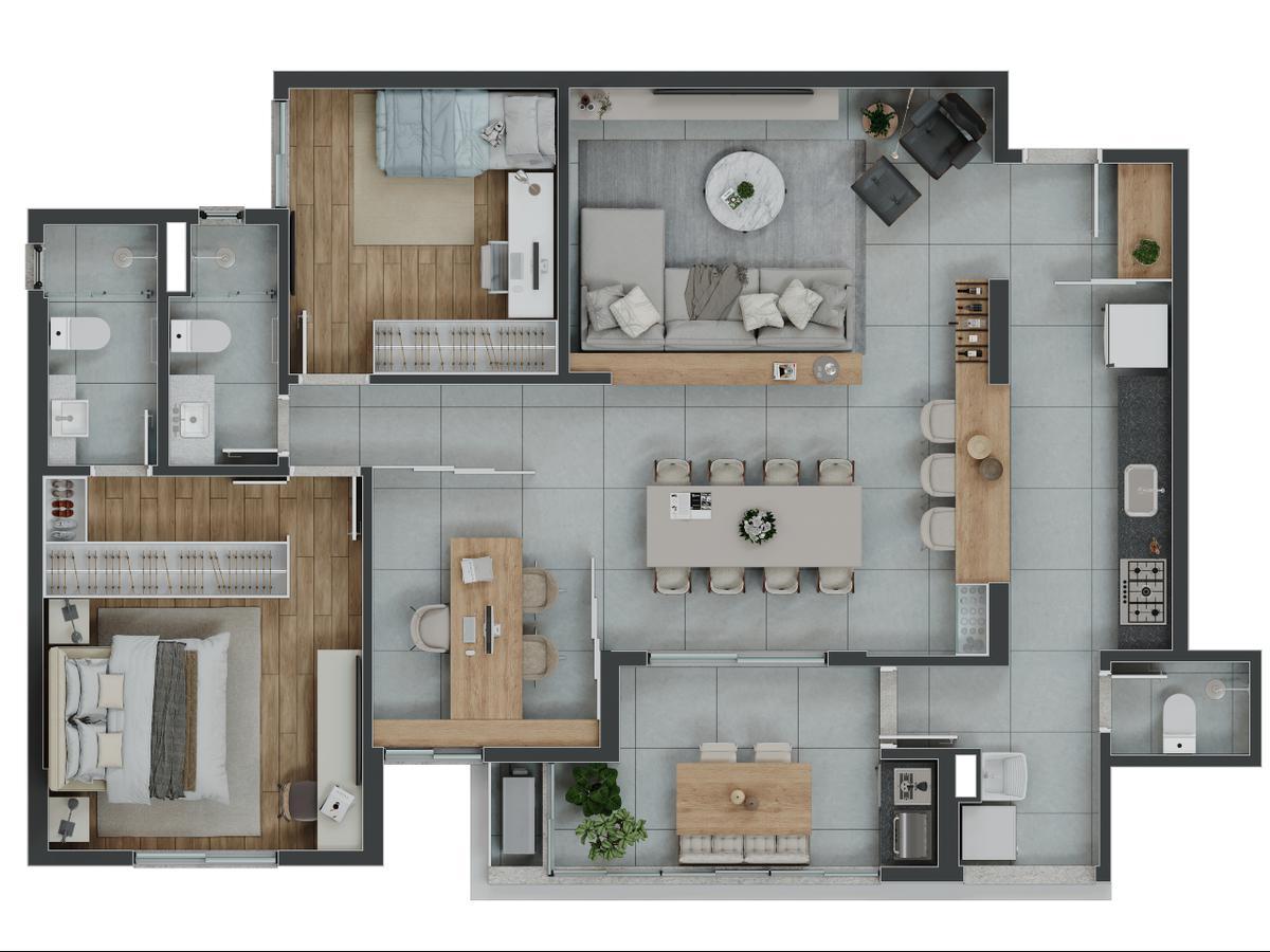 Apartamento, Serra do Curral Del Rey, 3 Quartos, 2 Vagas, 1 Suíte