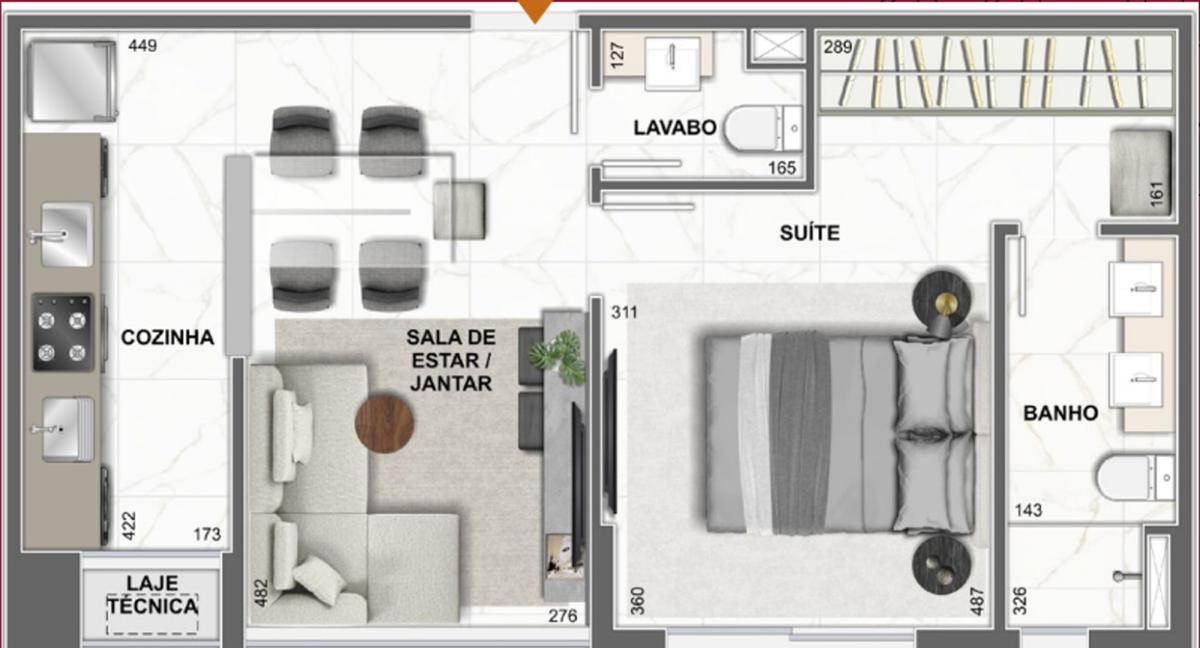 Apartamento, Vila da Serra, 1 Quarto, 1 Vaga, 1 Suíte