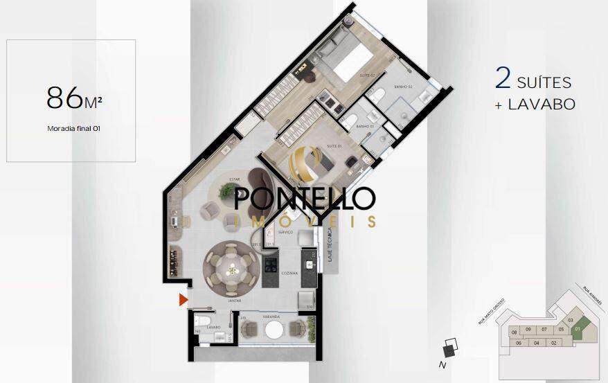 Apartamento, Santo Agostinho, 2 Quartos, 1 Vaga, 2 Suítes