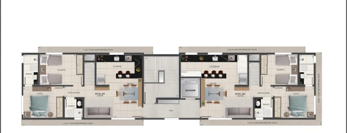 Apartamento, União, 3 Quartos, 2 Vagas, 1 Suíte
