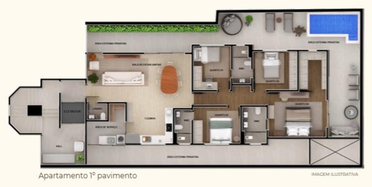 Apartamento, Jaraguá, 4 Quartos, 2 Vagas, 2 Suítes