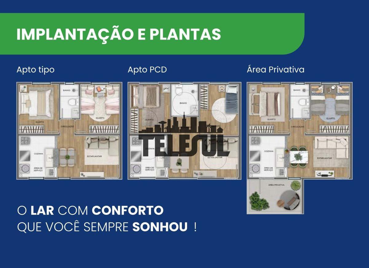 Apartamento, Imaculada Conceição, 2 Quartos, 1 Vaga