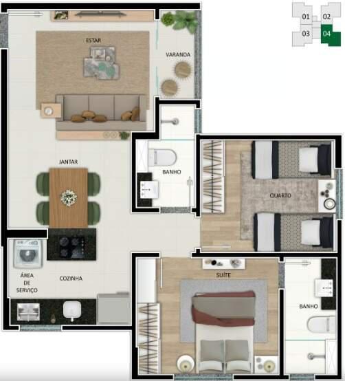 Apartamento, Buritis, 2 Quartos, 2 Vagas, 1 Suíte