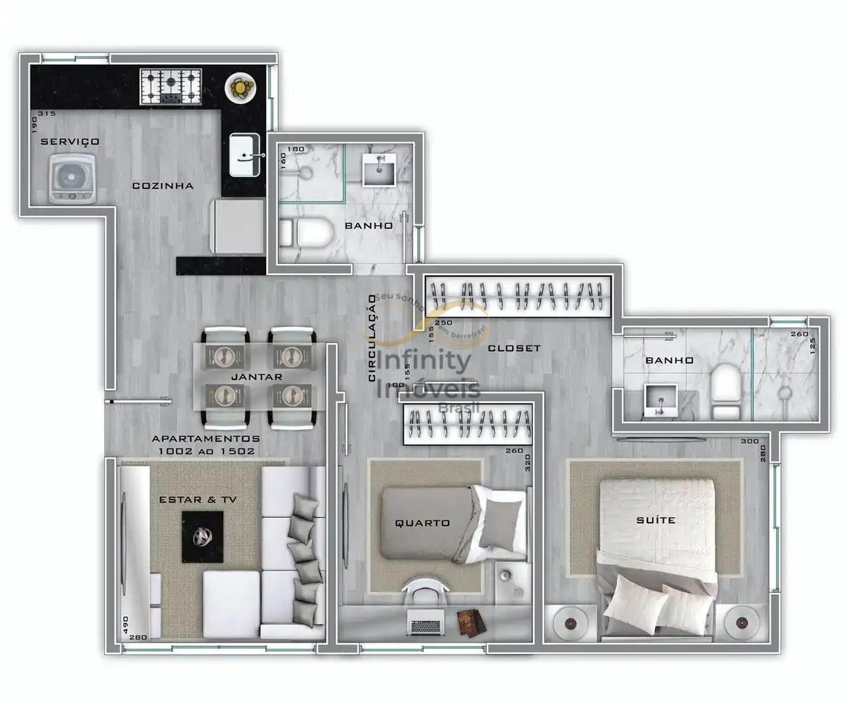 Apartamento, Lourdes, 2 Quartos