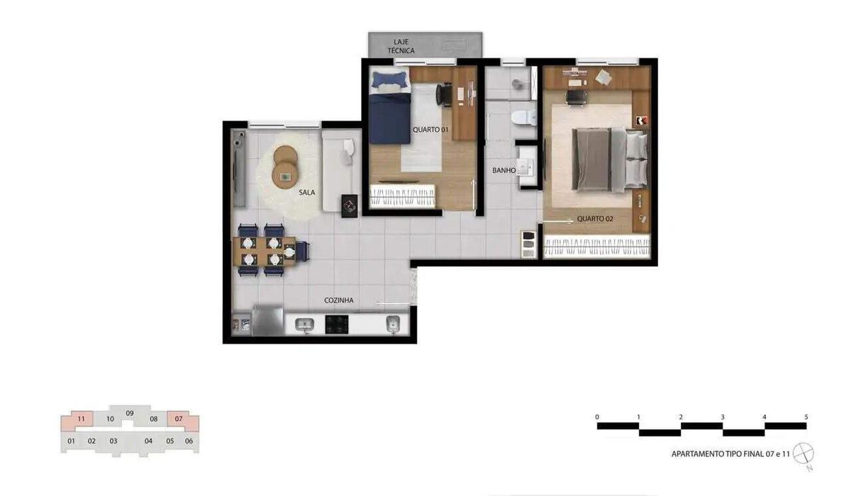 Apartamento, Lourdes, 2 Quartos, 0 Vaga