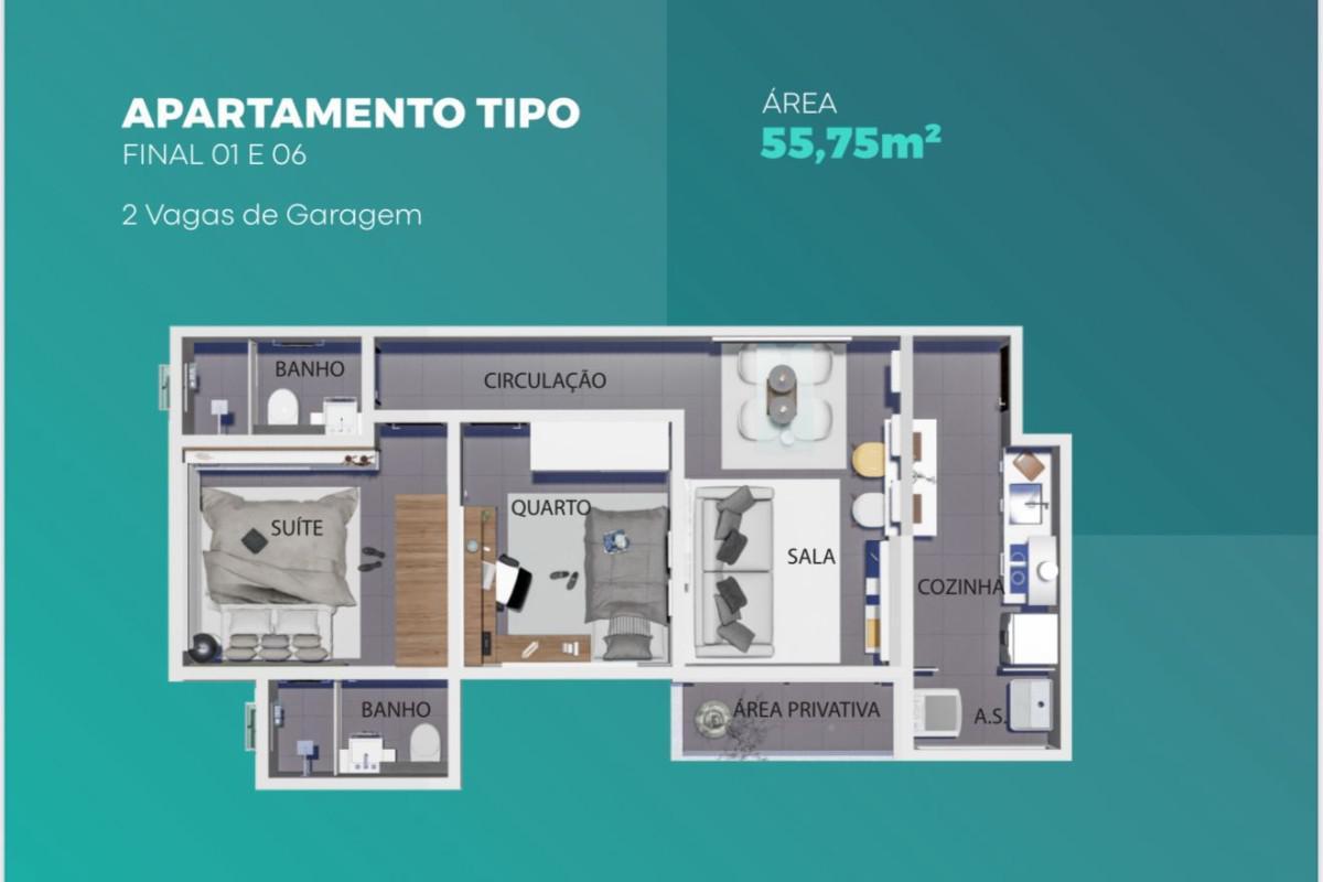 Apartamento, Santa Mônica, 2 Quartos, 2 Vagas, 1 Suíte