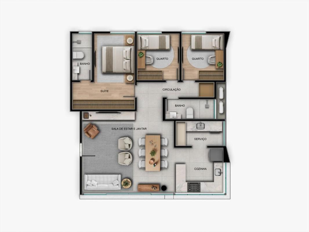 Apartamento, Barreiro, 3 Quartos, 2 Vagas, 1 Suíte