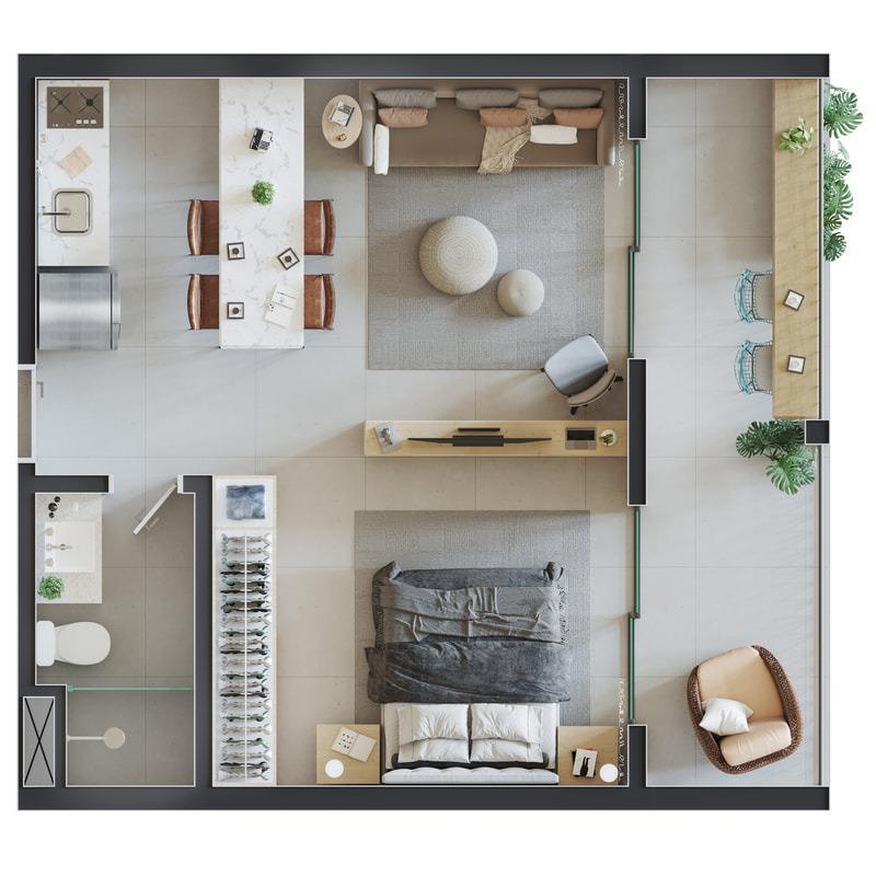 Quitinete, Brasiléia, 1 Quarto, 1 Vaga