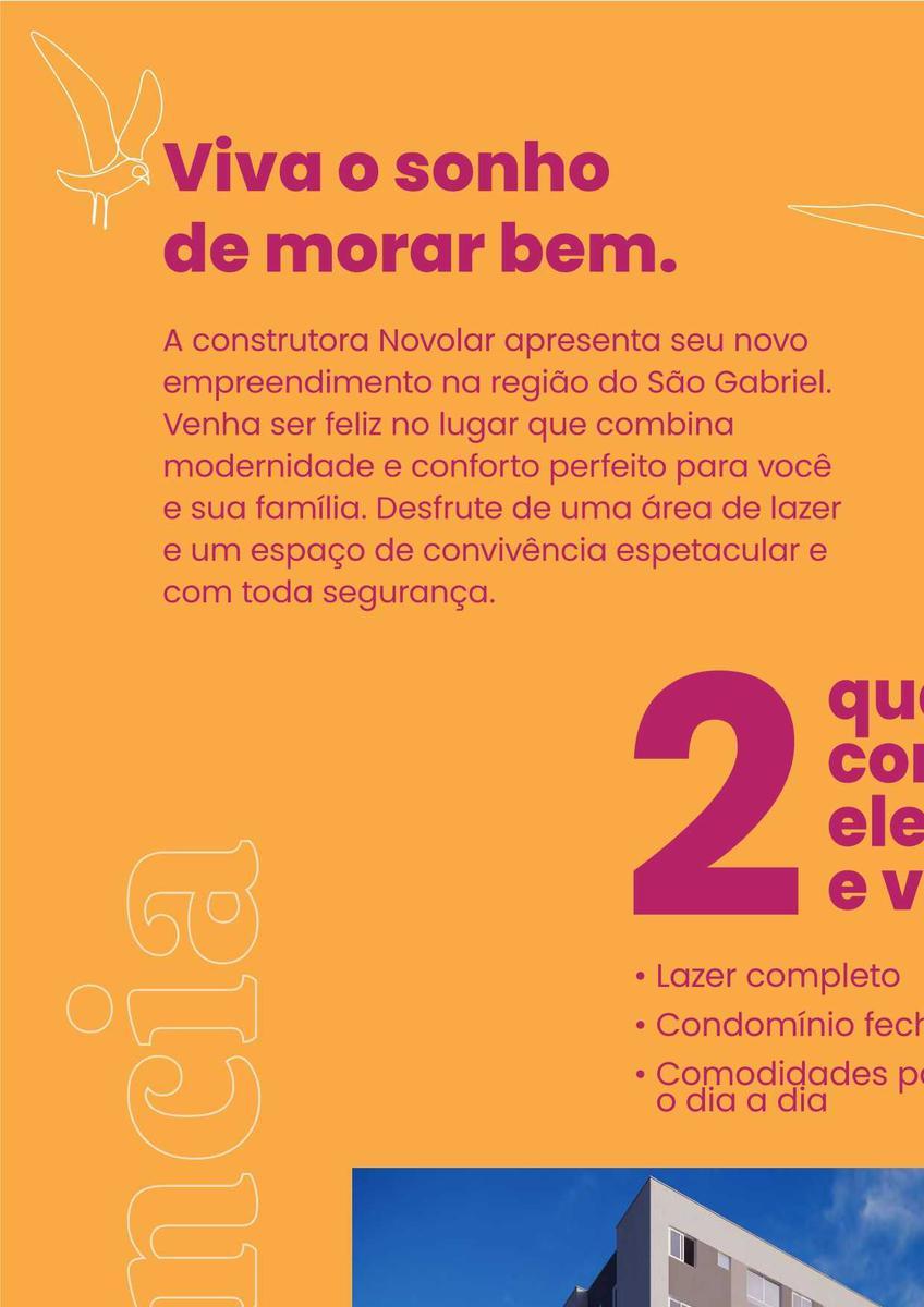 Apartamento, São Gabriel, 2 Quartos, 1 Vaga