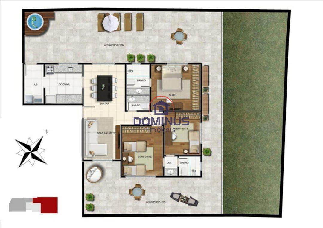 Apartamento, Funcionários, 2 Quartos, 2 Vagas, 1 Suíte