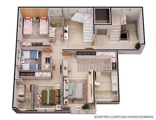 Cobertura, Bom Retiro, 4 Quartos, 2 Vagas, 2 Suítes