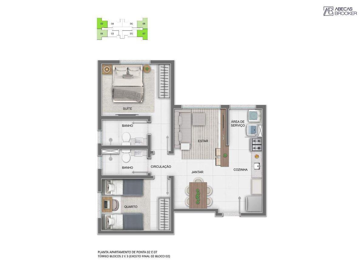 Apartamento, Estoril, 2 Quartos, 1 Vaga, 1 Suíte