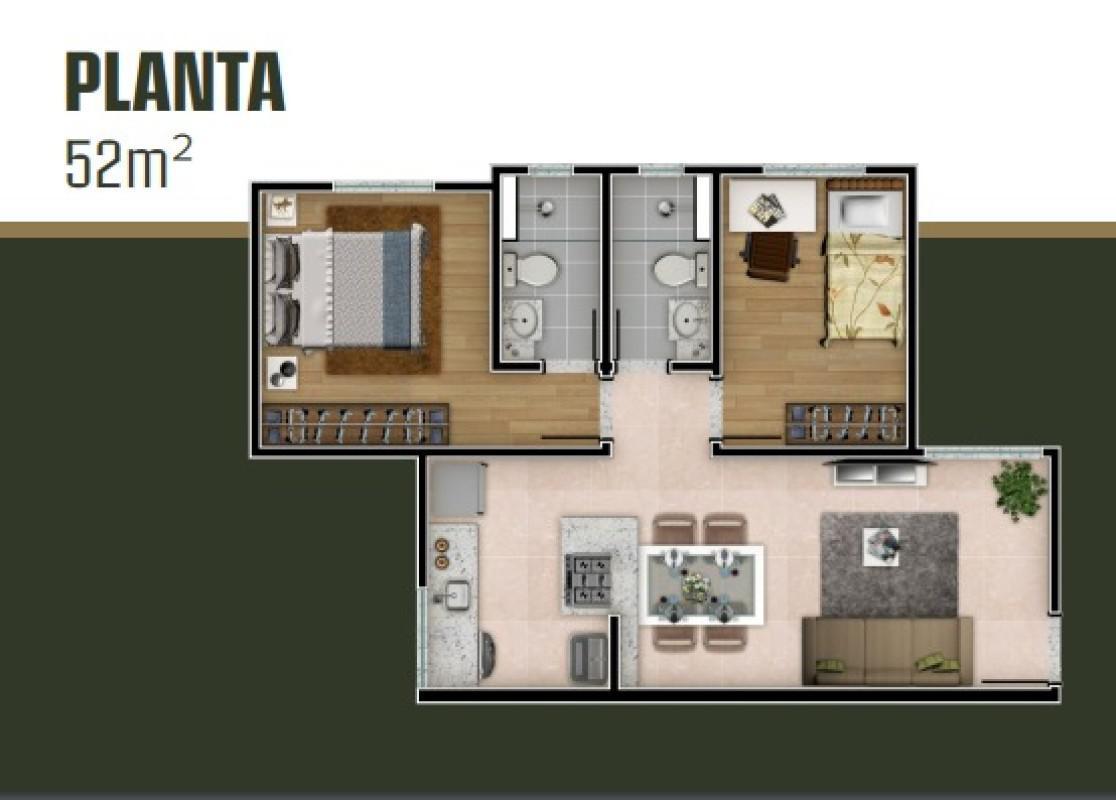 Apartamento, Santa Rosa, 2 Quartos, 1 Vaga, 1 Suíte