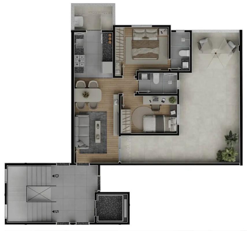 Apartamento, Aparecida, 2 Quartos, 1 Vaga, 1 Suíte