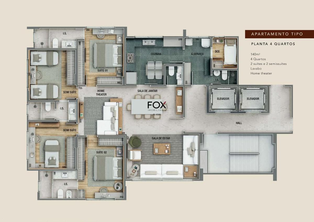 Apartamento, Sion, 4 Quartos, 3 Vagas, 2 Suítes