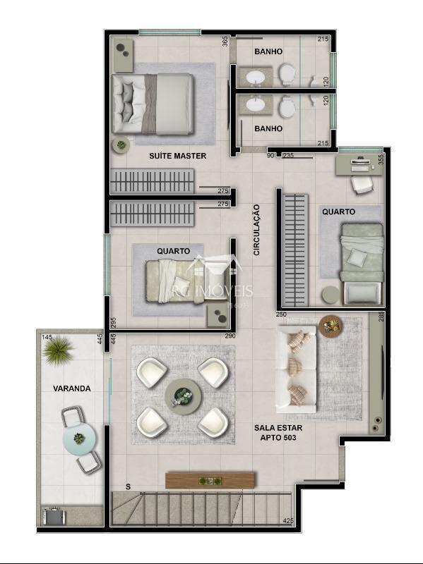 Cobertura, Jardim Industrial, 2 Quartos, 2 Vagas, 1 Suíte