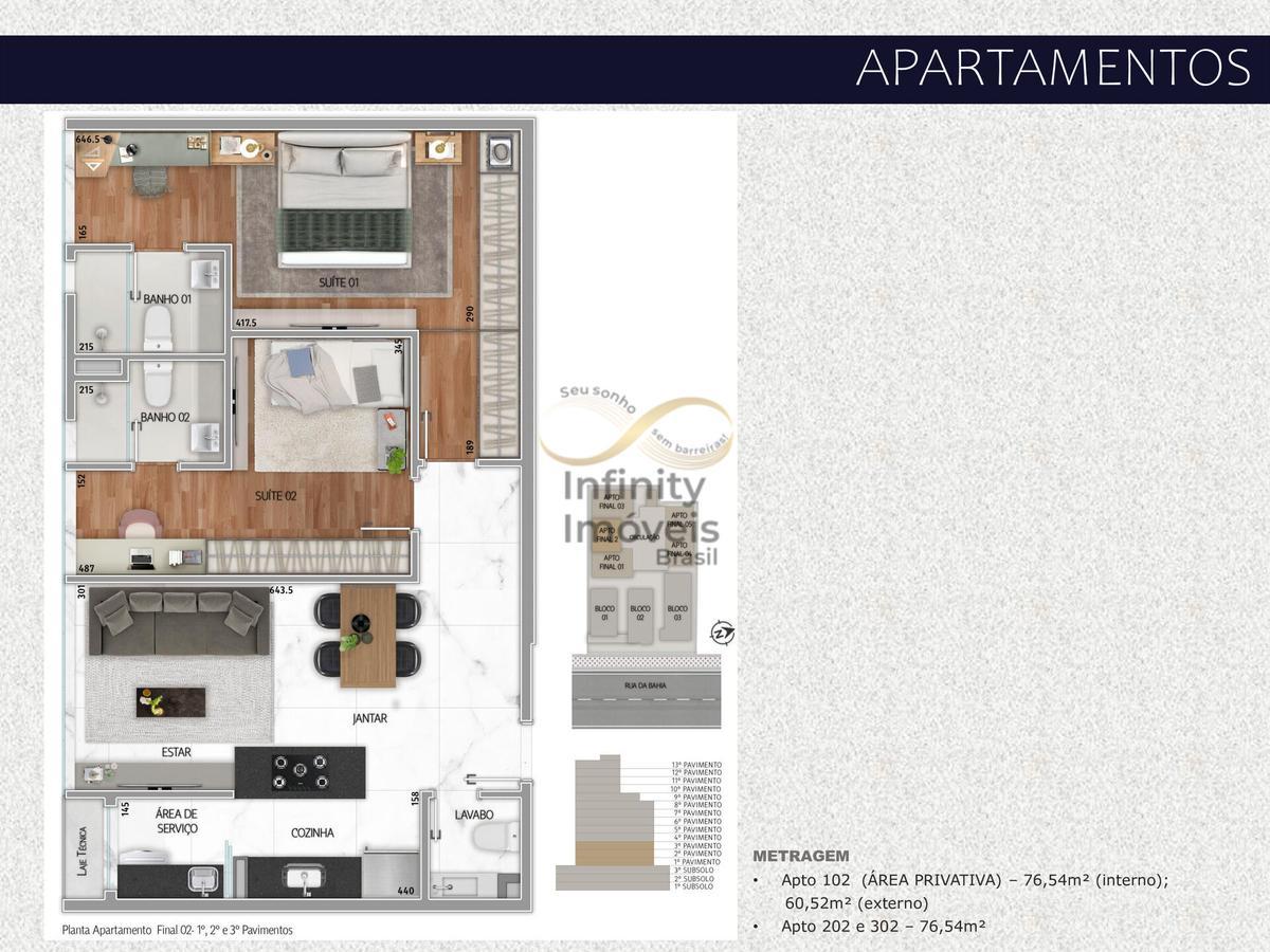 Apartamento, Lourdes, 3 Quartos
