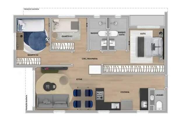 Apartamento, Buritis, 3 Quartos, 2 Vagas, 1 Suíte