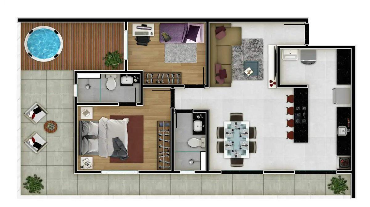Cobertura, Alto Caiçaras, 3 Quartos, 2 Vagas, 1 Suíte