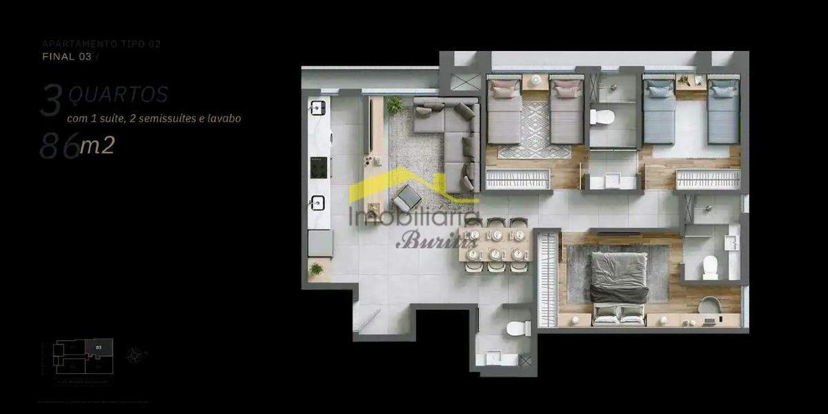 Apartamento, Gutierrez, 2 Quartos, 1 Vaga, 2 Suítes
